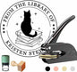 Book Embosser Personalized - Embosser Stamp Custom for Book, Cards, Paper, Napkins, Perfect for Book Lovers, Personal Library and Wedding, A Thoughtful Gift for Any Occasion - Cat