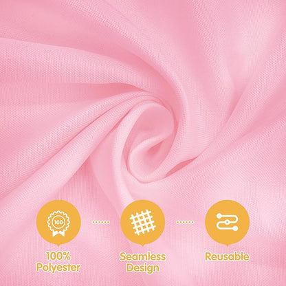 BRILLMAX 4 Pack Pink Tablecloths for 8 Foot Rectangle Tables 90 x 156 Inch - 8ft Rectangular Bulk Linen Polyester Fabric Washable Cloth Cover for Wedding Reception Banquet Birthday Party