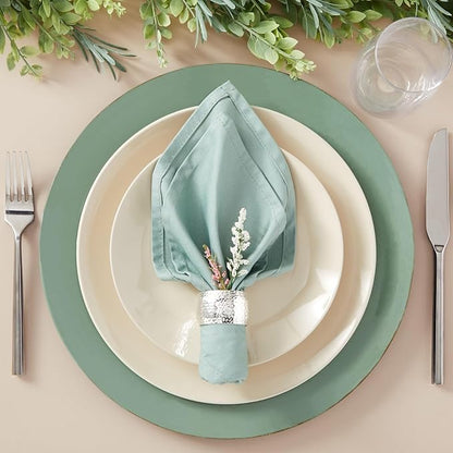 Farmlyn Creek Silver Napkin Rings Set of 12-1.8 in Round Polished Zinc, Bulk Napkin Ring Holders for Cloth & Paper - Table Decor for Weddings & Parties