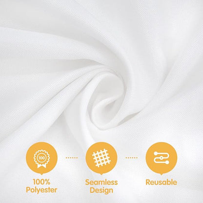 BRILLMAX 6 Pack White Tablecloths for 6 Foot Rectangle Tables 60 x 102 Inch - 6ft Rectangular Bulk Linen Polyester Fabric Washable Cloth Cover for Wedding Reception Banquet Birthday Party