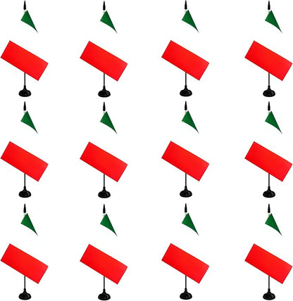Italy Desk Flag, 12 Pack Italian Table Office Flag with Black Solid Pole and Stand Base, International Country Flag, Festival Celebration, Classroom Meeting Desktop Decor (Italy)