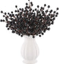 40 Pcs Artificial Berry Stems Branches, Halloween Black Faux Holly Berries Picks Ornaments for Christmas Tree Wreath DIY Craft Decorations Holiday Home Decor (40, Black)