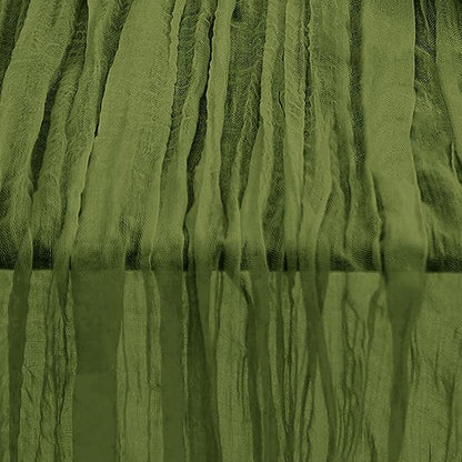 1 Pack Olive Green Cheesecloth Table Runner 35x120 Inch 10Ft Rustic Gauze Cheese Cloth Table Runner Sheer Cheesecloth Table Runners for Wedding Party Bridal Shower Decoration