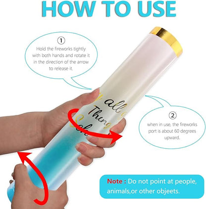 6 Pack Gender Reveal Confetti Cannon, 12 Inch Biodegradable Blue Confetti Poppers for Gender Reveal, Birthday, Wedding, Baby Celebration, Parties