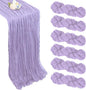 6 Pack Lilac Purple Table Runner 10ft Boho Gauze Fabric Cheesecloth Table Runner 35 x 120 Inch Rustic Sheer Runner for Romantic Wedding Decor Baby Shower Party Table Centerpiece Decoration
