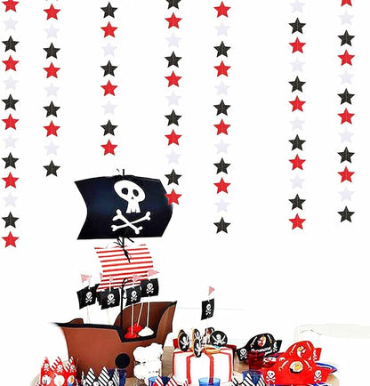 Black White-Red Birthday Party-Decorations Garland - 62FT Twinkle Little Star Graduation Hanging Streamers Banner,Wedding Baby Shower Backdrop, Vampire Classroom Decor Supplies Hugtmr