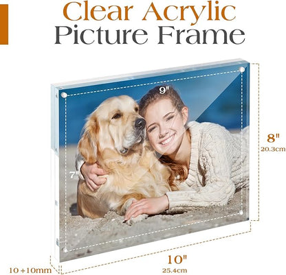 TWING Acrylic Frame,3 Pack 8x10 Acrylic Picture Frame Magnetic Frame Thickness 10+10MM Clear Picture Frame,8 by 10 Picture Frames Magnetic Photo Frame Self Standing Double Sided Frame Gift Ideal