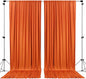AK TRADING CO. 10 feet x 8 feet Polyester Backdrop Drapes Curtains Panels with Rod Pockets - Wedding Ceremony Party Home Window Decorations - Orange (DRAPE5X8-ORANGE) (Pack of 2)