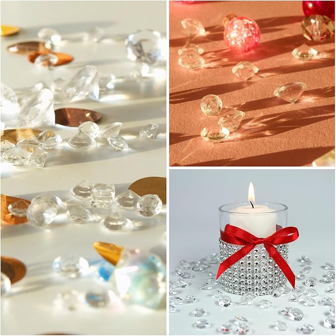 PATIKIL 10000 Pcs Wedding Table Scatter Confetti Crystals 4.5 mm Acrylic Diamonds Vase Fillers Gems for Table Centerpiece Decorations Party Vase Beads, Olive Green