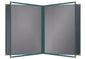 Goodsmart Pajco Style Restaurant Menu Covers – Pack of 10, Side-Loading Menu Holders, Single Stitched Edge, Clear Vinyl Menu Sleeves, Leatherette Trim, Gold Corners, Green, 6 View (8.5" x 11")