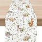 Rustic Woodland Table Runner, Farmhouse Forest Animals Mushroom Country Lodge Wild Fox Rabbits Table Center Decor for Home Kitchen Dining Patio Holiday Party Indoor Table Decorations, 13"x108" Inch