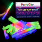 Party City 36pk LED Foam Glow Sticks 14”- Glow in the Dark Party Supplies Favors, Colorful Flashing Wand with 3 Modes, Foam Light Up Sticks Bulk Party Pack for Wedding, Birthday, Concert, Halloween