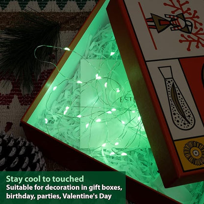 HXWEIYE 12 Pack 7ft 20LED Green Fairy Lights Battery Operated for Mason Jar DIY Wedding Party Bedroom Patio Christmas Décor