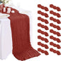 16PCS Terracotta Cheesecloth Table Runner 10FT Table Runner Cheesecloth 35x120Inch Boho Gauze Cheese Cloth Table Runner Long Rustic Sheer Table Runners for Wedding Party Baby Bridal Shower Table Decor