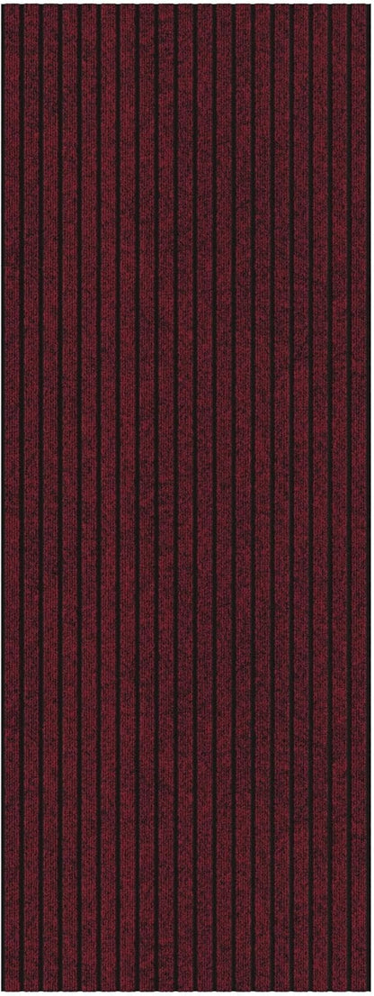 Ottomanson 2' x 8' Hallway Runner with Scraper Pile - Extra Durable Non-Slip Rug Mat for Indoor & Outdoor Use - Ideal for Kitchen, Entryway, Patio & Garage - High-Traffic Carpet, Red