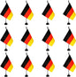 Germany Desk Flag, 12 Pack Germanic Table Office Flag with Black Solid Pole and Stand Base, International Country Flag, Festival Celebration, Classroom Meeting Desktop Decor (Germany)