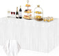 3 Pack 29x108 Inch Macaron White Foil Fringe Table Skirts Metallic Banner for Tinsel Streamer Garland Backdrop for Parade Floats Wedding Thanksgiving Birthday Christmas Halloween Party Decoration