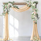 Socomi Wedding Arch Draping Fabric 3 Panels 29" x 19Ft Champagne Sheer Chiffon Curtain Drapes 6 Yards for Wedding Ceremony Birthday Party Decoration