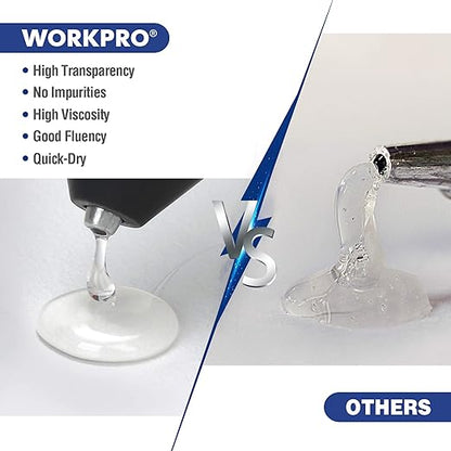 WORKPRO Hot Glue Sticks, Compatible with Most Glue Guns, Multipurpose for DIY Art Craft General Repairs, Home Decoration and Gluing Projects (0.27"x4" 200PCS)