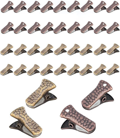 40-Pack Small Alligator Clips with Steel Core & Non-Slip Silicone| Multipurpose Clips for Delicates, DIY Crafts, Office & Home(Copper+Bronze)