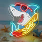 Shark Skateboard Neon Sign Edgy Sunglasses Shark LED Neon Signs for Wall Decor Man Cave & Game Room Oceanarium Led Light for Beach Bar&Shop Decor Unique Gift for Shark Lovers