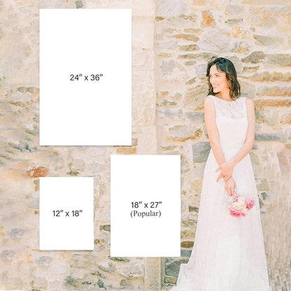 Welcome Wedding Signs, Soft Blush Pink Wedding Sign Decorations Signage 12" X 18" (Small), 27" (Medium), 36" (Large), Plastic, Modern, Pole Mount, Weather