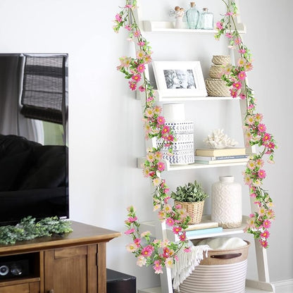 Silk Flower Garland Pink Wildflower Garland with Artificial Sunflower Daisy 6.5Ft Fake Hanging Vines for Party Wall Home Party Backdrop Wedding Indoor Baby Shower Decorations
