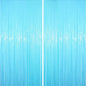 2 Pack Pastel Blue Tinsel Foil Fringe Curtains, Blue Party Decorations, Metallic Tinsel Party Streamers Backdrop for Birthday Baby Shower Gender Reveal Wedding Party Decorations
