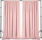 Sugargirl 10x10FT Blush Pink Backdrop Curtains Polyester Photo Backdrop Drapes Curtains 2 Panels with Rod Pockets for Party Birthday Wedding Photography Home Decoration