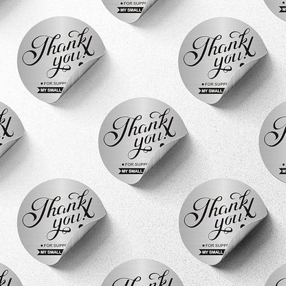 Custom Logo Stickers for Business, Personalised Logo Labels, Waterproof, Perfect for Branding & Packaging (Brushed Silver)