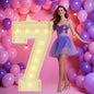 Marquee Light Up Numbers: 4FT Large Decorative Letters Signs for Party Decorations Baby Shower Birthday Wedding Engagement Anniversary, 4 Feet Tall Pre-Cut DIY Foamboard Number 7 - Easy to Assemble