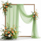 VOK Wedding Arch Draping Fabric Chiffon Fabric, 29in x 18Ft 2 Panels Sheer Chiffon Outdoor Curtain for Wedding Ceremony Birthday Party Decoration (Sage Green,2 Panel)