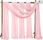 4 Panels Wedding Arch Draping Fabric 28" x 20Ft Wedding Arch Drapes Chiffon Fabric Drape Sheer Backdrop Curtain for Nuptials Birthday Party Swag Ceremony Arbor Drapery Reception Ceiling Decor(Pink)