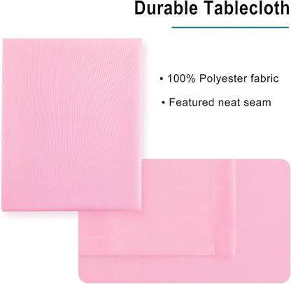 Hiasan Pink Tablecloth Rectangle - Waterproof & Spillproof and Washable Oblong Table Cloth for Dining/Party, 54 x 80 Inch