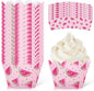 Whaline 36Pcs Watermelon Cupcake Wrappers Watercolor Pink Watermelon Cupcake Liners Decorative Cupcake Holders for Birthday Baby Shower Summer Dessert Decor