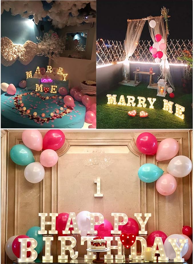 MUMUXI Marquee Light Up Letters | Large Light Up Numbers | Battery Powered and Bright with Every Letter of The Alphabet | for Wedding, Birthday, Party, Celebration, Christmas or Home Decoration (P)