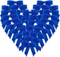 50pcs 1-1/2" Blue Satin Ribbon Bows Without Twist Ties for Gift Wrapping Packing Christmas Decoration (Blue)