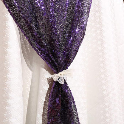 Eternal Beauty Purple Table Runner for Wedding, 5PCS-12x108 Sequin Table Runner Decorations for Birthday Parties, Banquets, Graduations,Christmas