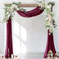 Socomi Wedding Arch Draping Fabric 1 Panel 29" x 19Ft Burgundy Sheer Chiffon Curtain Drapes 6 Yards for Wedding Ceremony Birthday Party Decoration