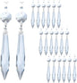 HDCRYSTALGIFTS 20Pcs Chandelier Icicle Crystal Prisms with Bead Crystals Lighting Lamp Replacement Parts (63mm, Clear)