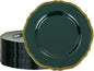 Hioasis 60pcs Green Plastic Plates - Green and Gold Disposable Dinnerware with Gold Rim, Heavy-duty, 10.25 inch, Dinner Plates for Party & Wedding
