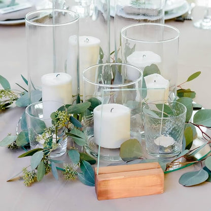 WDHODEC Hurricane Candle Holders 24 PCS, 6" 8" Clear Glass Bud Vases, Cylinder Vase, Pillar Floating Candle Holders for Wedding Birthday Party Centerpiece
