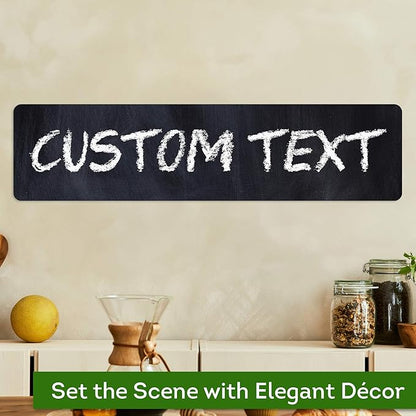 Custom Sign, Custom Street Sign, 11 Font Colors, 13 Font Styles, 4 Hole Options, 22 Sizes, 6x24 Inches, Rust Free DiBound, Fade Resistant, Made in USA by My Sign Center (Chalkboard Black)