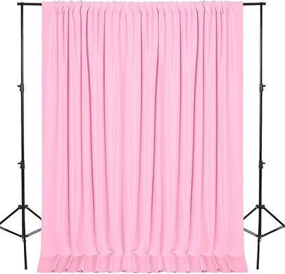 DWCN Pink Backdrop Curtains for Parties, Background Curtains Photography Backdrop Drapes with Rod Pockets for Wedding Decorations Stage Birthday Family Gatherings, 2 Panels 5ft x 10ft