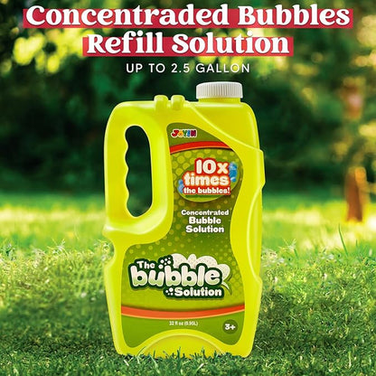 JOYIN 32 oz Bubble Solution Refills (Close to 1L/ 2.5 Gallon), Concentrated Solution for Bubble Machine, Wands, Blower, Easter (Yellow)