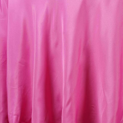 Efavormart Round Tablecloth, 120 Inch Stain & Wrinkle Resistant Washable Table Cloth, Decorative Polyester Fabric Table Cover for Banquet, Wedding, Dining - Fushia