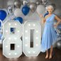 Marquee Numbers 4 Feet Tall Big Light Up Numbers 80th Birthday Decorations Women Men White Anniversary Party Decor Large Cardboard Prop Backdrop Sign 80