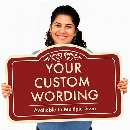 Custom Decorative Outdoor Metal Sign - Personalized Aluminum - Driveway Sign, Waterproof, Made in USA - Design 1 Red Brick 36x24 In