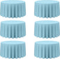 BRILLMAX 6 Pack Light Blue Round Tablecloths 120 Inch - Circle Bulk Linen Polyester Fabric Washable Table Cloth Cover for Wedding Reception Banquet Birthday Party Buffet Restaurant