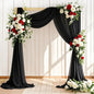 Wedding Arch Draping Fabric 1 Panel 30'' x 18FT Black Sheer Chiffon Arch Drapery for Photo Booth Bridal Shower Baby Shower Church Decor Newborn Photography Christening Outdoor Party